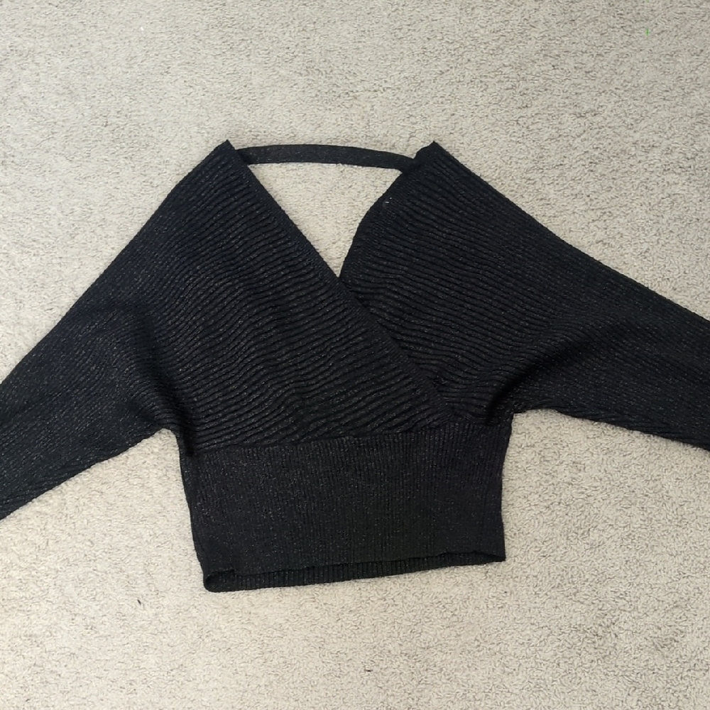 Lulus Black Ribbed Knit Sweater